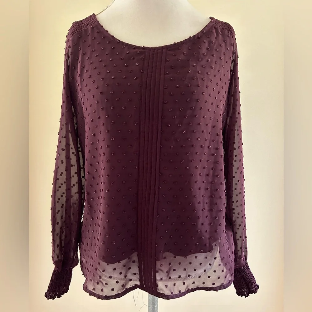 Pretty Wine Colored Top - Picture 1 of 6